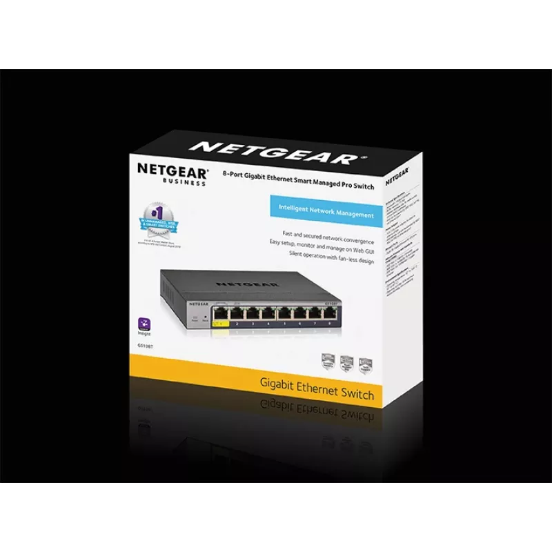 NETGEAR GS108Tv3 valdomas L2 Gigabit Ethernet (10/100/1000) pilkas