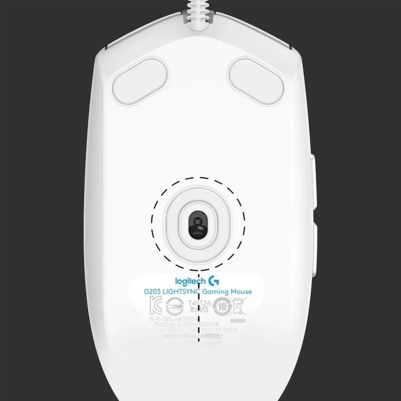 LOGITECH G203 Lightsync Gaming pelė USB White
