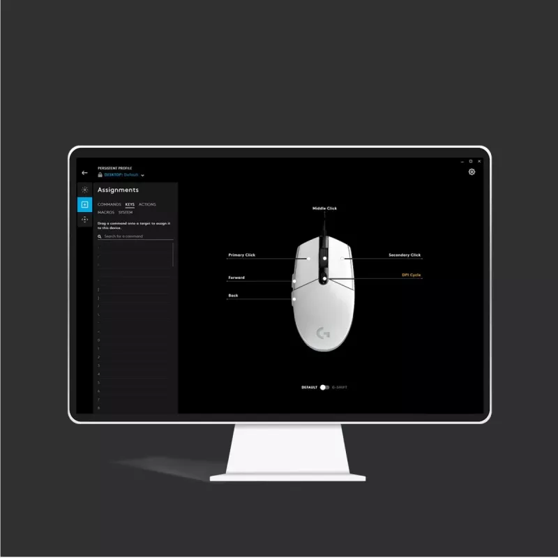 LOGITECH G203 Lightsync Gaming pelė USB White