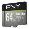 PNY Micro-sd Pro Elite 64GB Class 10 Uhs-i U3 A1 V30 SD adapteris