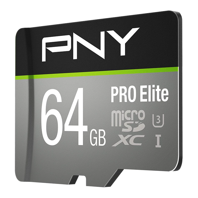 PNY Micro-sd Pro Elite 64GB Class 10 Uhs-i U3 A1 V30 SD adapteris