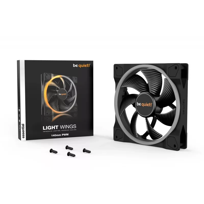 be quiet Light Wings 140mm ARGB PWM ventiliatorius, juodas