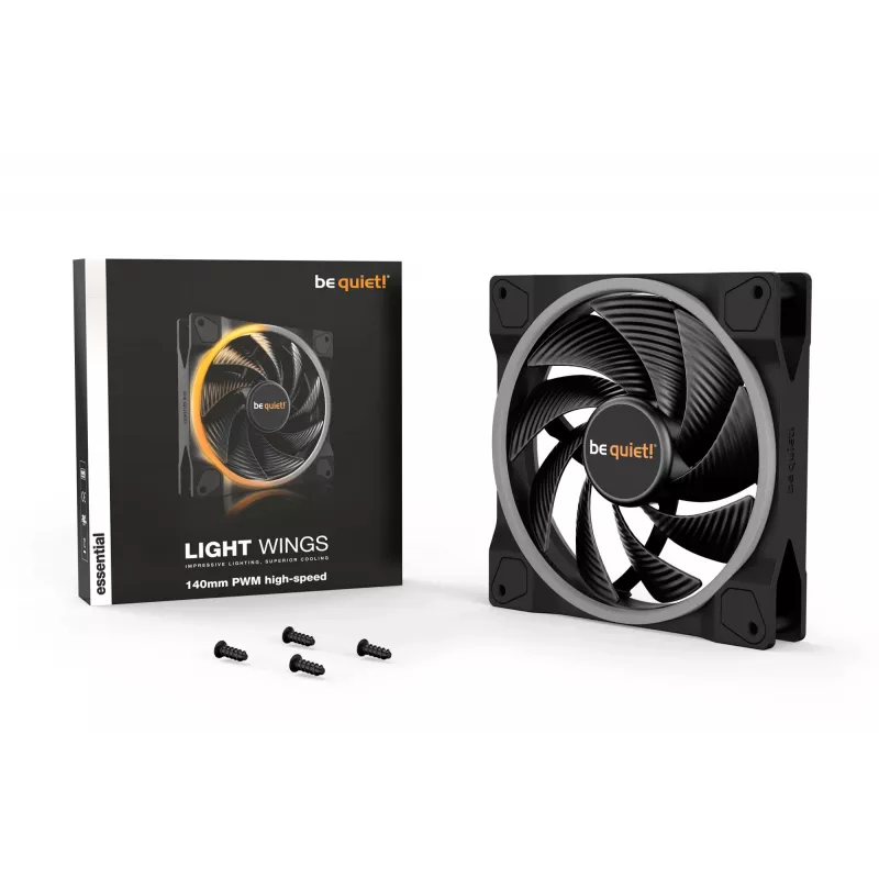 be quiet! Light Wings 140mm ARGB PWM High Speed Ventiliatorius Juodas