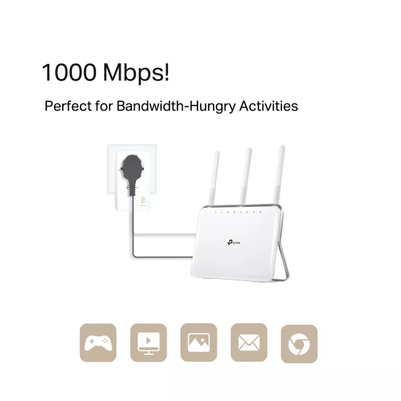 TP-Link TL-PA7019P KIT 1000 Mbit/s Ethernet LAN baltas 2 vnt.