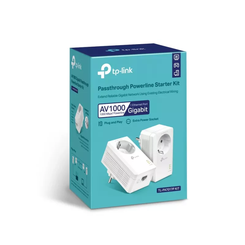 TP-Link TL-PA7019P KIT 1000 Mbit/s Ethernet LAN baltas 2 vnt.