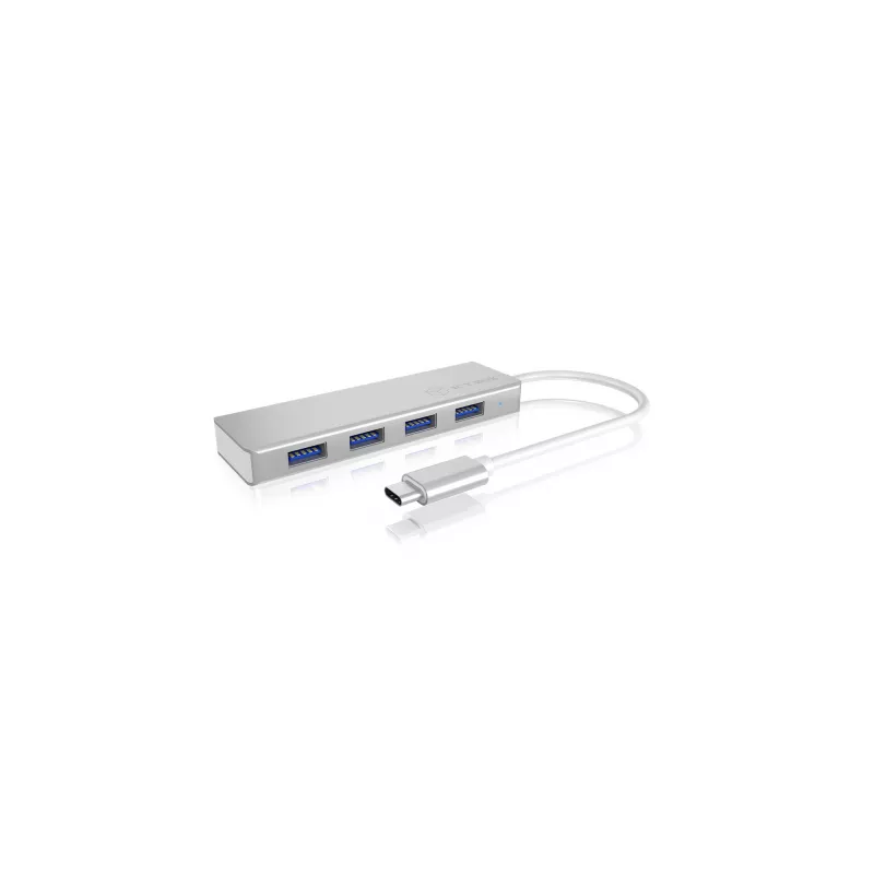 ICY BOX IB-HUB1425-C3 USB 3.2 Gen 1 (3.1 Gen 1) Type-C 5000 Mbit/s sidabrinis
