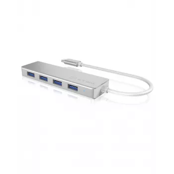 ICY BOX IB-HUB1425-C3 USB 3.2 Gen 1 (3.1 Gen 1) Type-C 5000 Mbit/s sidabrinis