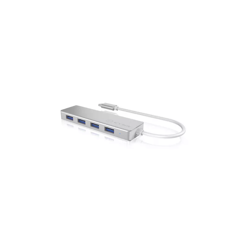 ICY BOX IB-HUB1425-C3 USB 3.2 Gen 1 (3.1 Gen 1) Type-C 5000 Mbit/s sidabrinis