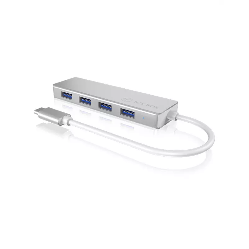 ICY BOX IB-HUB1425-C3 USB 3.2 Gen 1 (3.1 Gen 1) Type-C 5000 Mbit/s sidabrinis