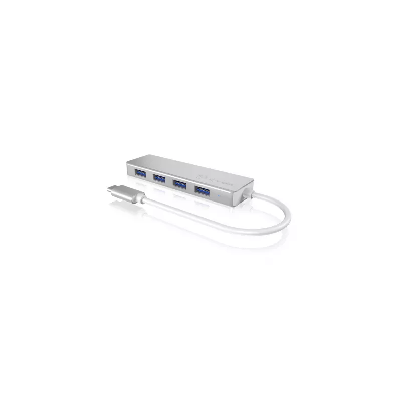 ICY BOX IB-HUB1425-C3 USB 3.2 Gen 1 (3.1 Gen 1) Type-C 5000 Mbit/s sidabrinis