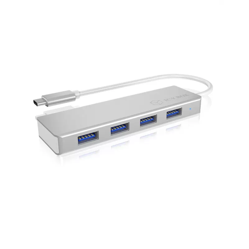 ICY BOX IB-HUB1425-C3 USB 3.2 Gen 1 (3.1 Gen 1) Type-C 5000 Mbit/s sidabrinis