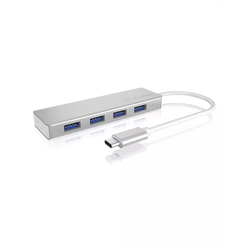 ICY BOX IB-HUB1425-C3 USB 3.2 Gen 1 (3.1 Gen 1) Type-C 5000 Mbit/s sidabrinis