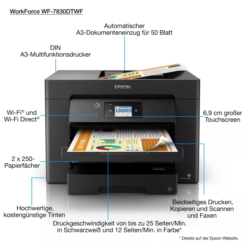 Epson WorkForce WF-7830DTWF Rašalinis A3 4800 x 2400 DPI Wi-Fi