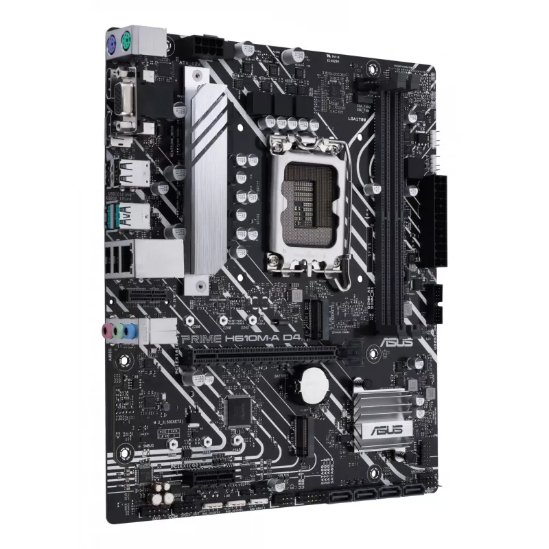 Motininė plokštė ASUS PRIME H610M-A D4-CSM, Intel H610, LGA 1700, micro ATX, DDR4, 2x DIMM, 64GB, 2x M.2, 4x SATA III, HDMI 2.1, DP 1.4