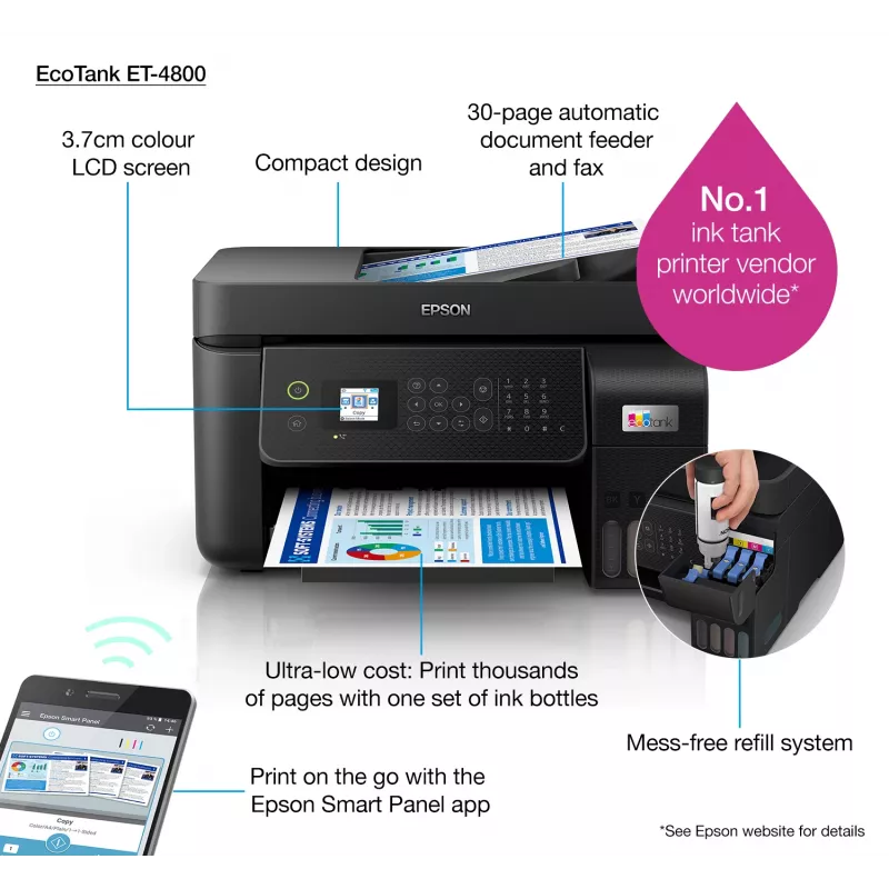 Epson EcoTank ET-4800 Rašalinis A4 5760 x 1440 DPI 33 psl./min. Wi-Fi