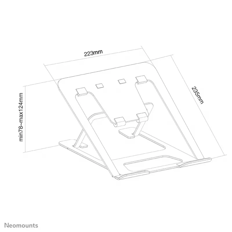 Neomounts NSLS085Juoda Nešiojamojo kompiuterio stovas 10-17 colių - sulankstomas - kompaktiškas - universalus