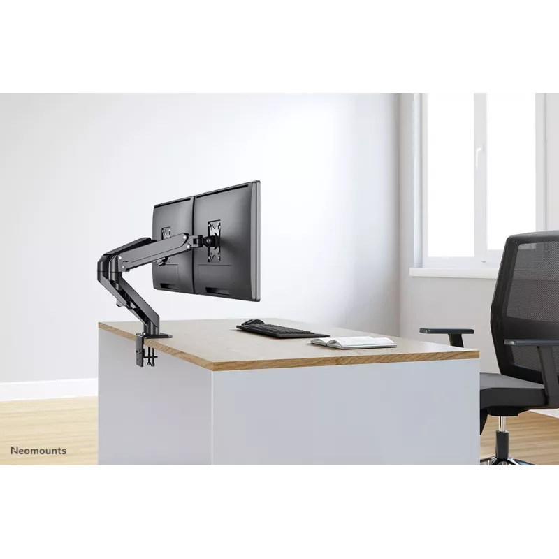 Neomounts DS70-700BL2 Monitoriaus laikiklis 17-27 colių - dujinė spyruoklė, spaustuvas, 7 kg, 43,2 cm (17 inch), 68,6 cm (27 inch), 100 x 100 mm, juoda