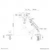 Neomounts DS70-810BL1 monitoriaus laikiklis 17-32 colių - dujinė spyruoklė - vietos taupymas - 180° stabdys
