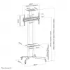 Neomounts PLASMA-M1700E televizoriaus stovas 32-70 colių, juodas, nešiojamas grindų stovas, plienas, 50 kg, 81,3 cm (32 colių), 177,8 cm (70 colių)