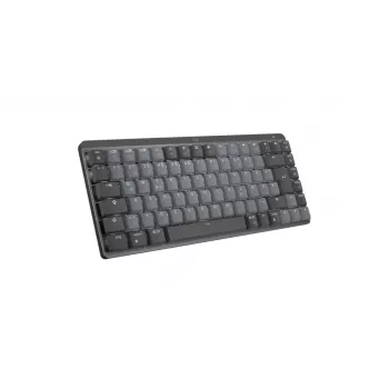 LOGITECH Mx Mechanical Mini Minimalistinė belaidė apšviečiama klaviatūra – grafito spalvos, lytėjimo tyli, QWERTZ, vokiška