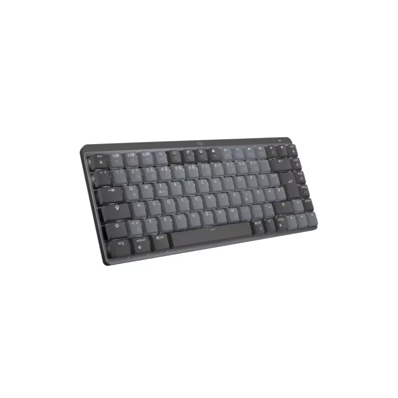 LOGITECH Mx Mechanical Mini Minimalistinė belaidė apšviečiama klaviatūra – grafito spalvos, lytėjimo tyli, QWERTZ, vokiška