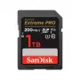 SDXC atminties kortelė SANDISK Extreme PRO 1TB UHS-I U3 V30 Class 10, iki 200 MB/s skaitymo, 140 MB/s rašymo, atspari smūgiams, juoda