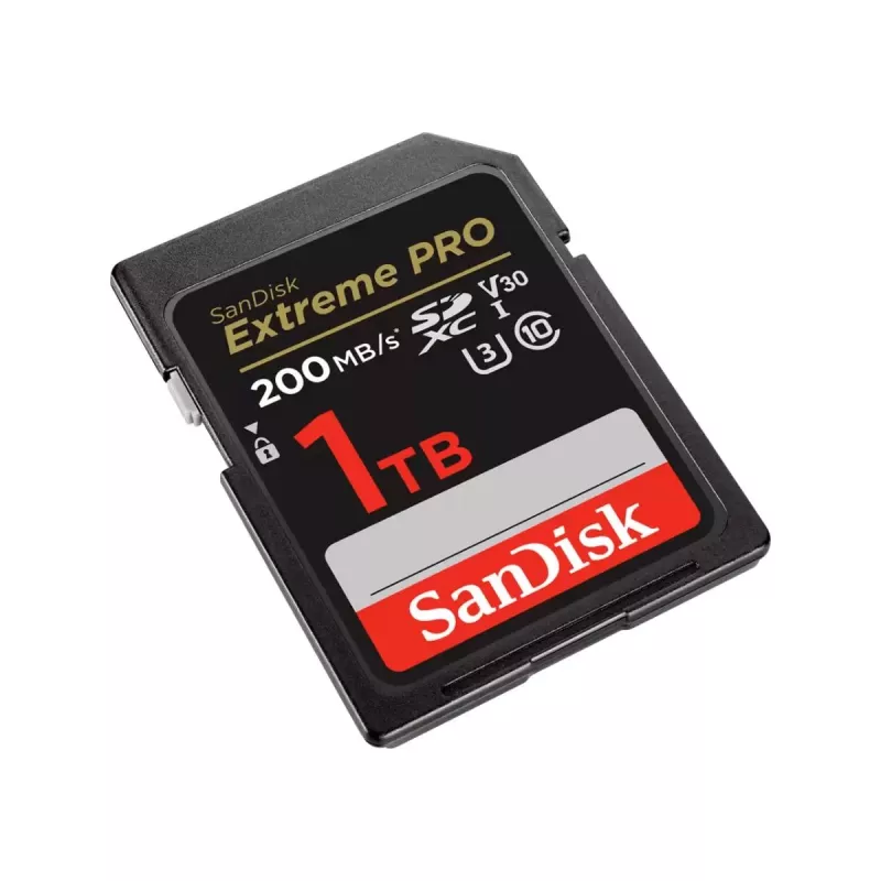 SDXC atminties kortelė SANDISK Extreme PRO 1TB UHS-I U3 V30 Class 10, iki 200 MB/s skaitymo, 140 MB/s rašymo, atspari smūgiams, juoda