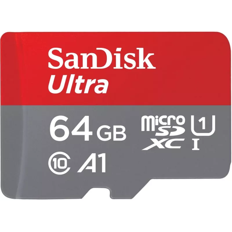 WESTERN DIGITAL SanDisk Ultra micro SDXC 64GB plius SD adapteris 140 MB/s A1 10 klasė UHS-I – vaizdinė pakuotė