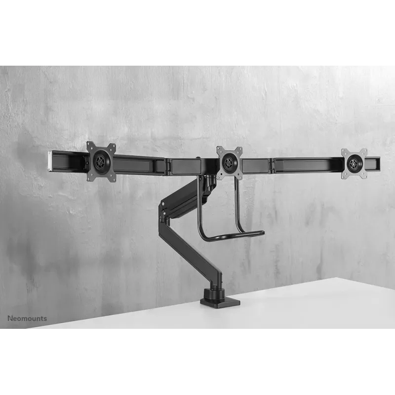 Neomounts NM-D775DX3Juoda monitoriaus laikiklis 17-27 col. - dujinė spyruoklė - Topfix - 180° stabdymo mechanizmas