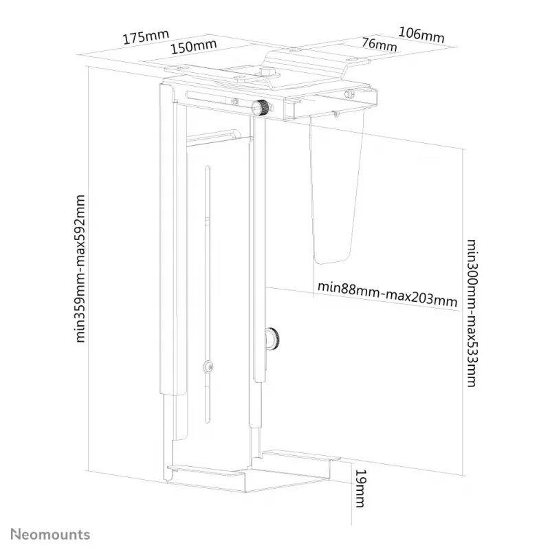 Neomounts NM-CPU100Juoda CPU holder - rotatable - max 10 kg - universal