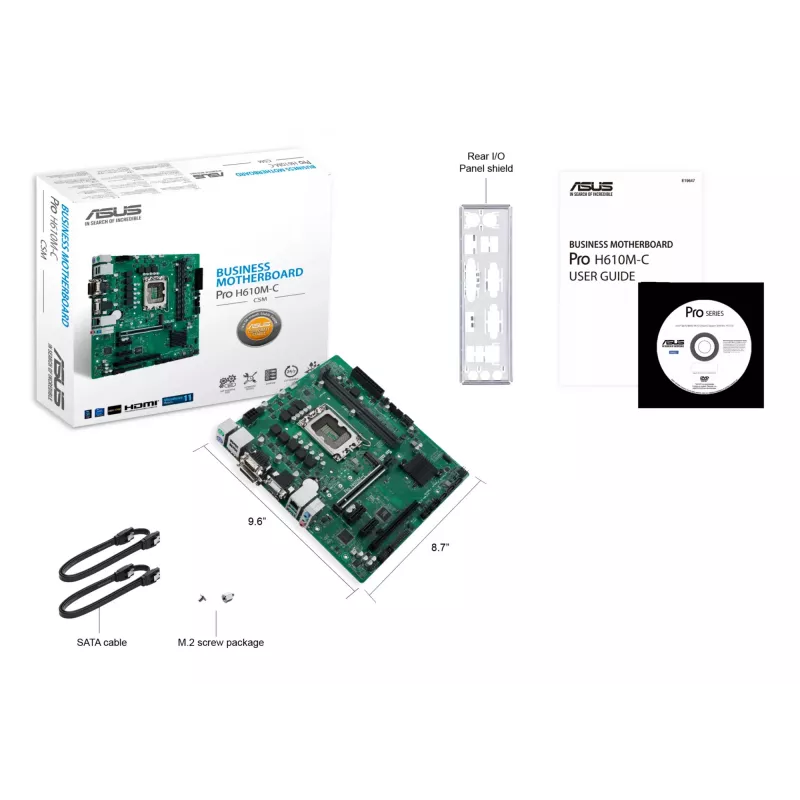 Motininė plokštė ASUS Pro H610M-C-CSM Intel H610 LGA 1700 micro ATX