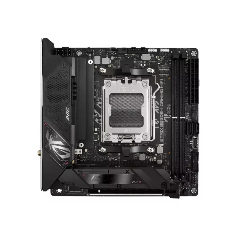 Motininė plokštė ASUS ROG STRIX B650E-I GAMING WIFI mini ITX — AMD B650, Socket AM5, DDR5, 2x M.2, Wi‑Fi 6E, 2,5Gb LAN