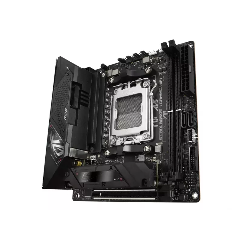 Motininė plokštė ASUS ROG STRIX B650E-I GAMING WIFI mini ITX — AMD B650, Socket AM5, DDR5, 2x M.2, Wi‑Fi 6E, 2,5Gb LAN