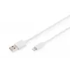 DIGITUS USB-A prie „lightning“ MFI C89, 2 m duomenų ir įkrovimo laidas, baltas, 5 V, 2,4 A
