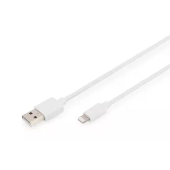 DIGITUS USB-A prie „lightning“ MFI C89, 2 m duomenų ir įkrovimo laidas, baltas, 5 V, 2,4 A