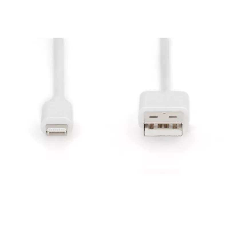 DIGITUS USB-A prie „lightning“ MFI C89, 2 m duomenų ir įkrovimo laidas, baltas, 5 V, 2,4 A