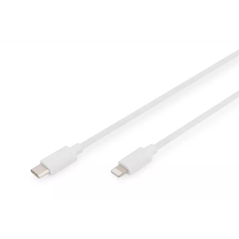 Charger kabelis USB-C - Lightning Digitus Data DB-600109-010-W