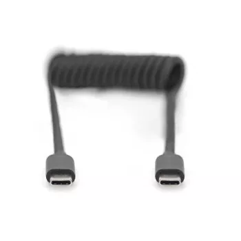 DIGITUS USB - C tipo į USB - C tipo spyruoklinis laidas, TPU USB 2.0, PD60W maks.; 1 m