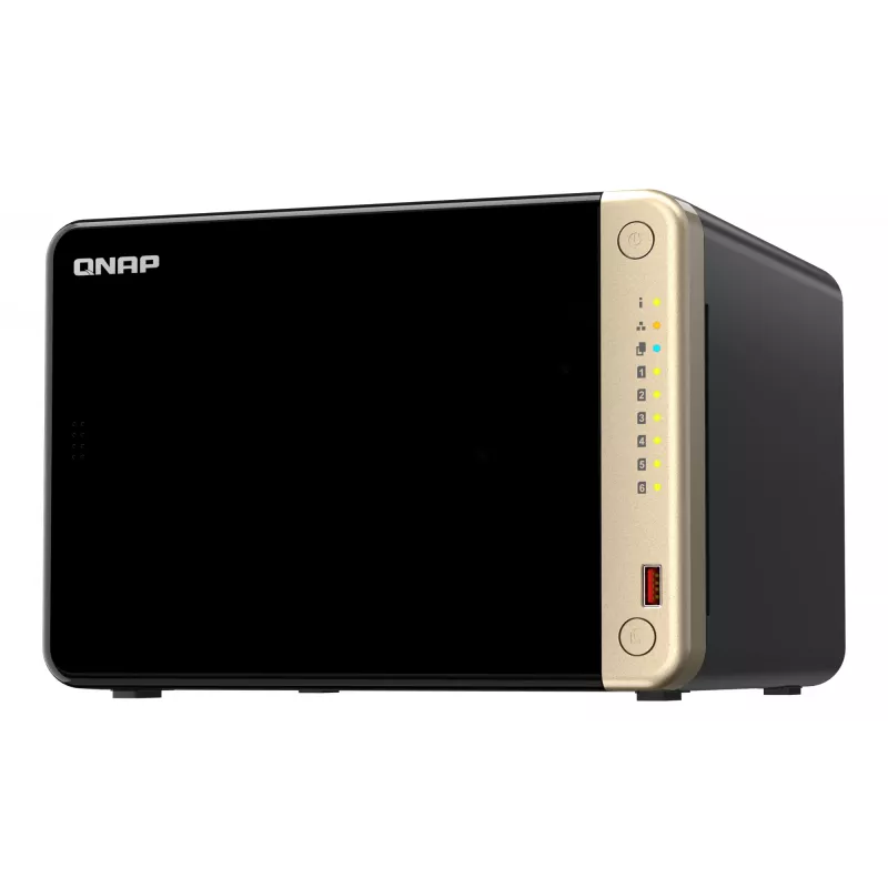 QNAP TS-664 NAS bokštas Intel® Celeron® N5095 8 GB DDR4 0 TB QNAP QTS Juoda, Bronzinė