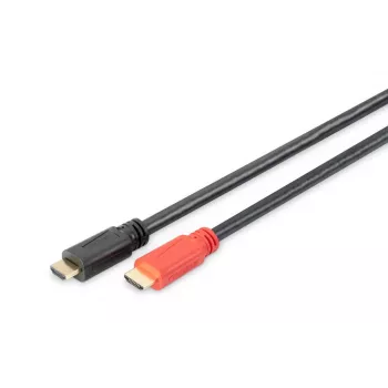 DIGITUS ASSMANN HDMI High Speed jungiamasis laidas, A tipo, su stiprintuvu, M/M, 15m Full HD, CE, juodas auksinis