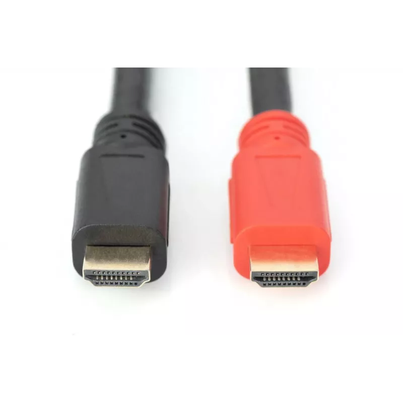 DIGITUS ASSMANN HDMI High Speed jungiamasis laidas, A tipo, su stiprintuvu, M/M, 15m Full HD, CE, juodas auksinis