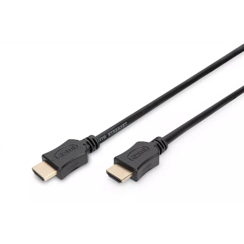 DIGITUS HDMI High Speed jungiamasis kabelis, tipo A M/M, 3m su Ethernet, Ultra HD 60p, auksinis juodas