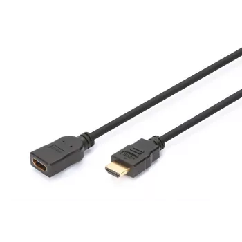 DIGITUS HDMI didelės spartos ilginimo laidas, tipas A M/F, 3 m su Ethernet, Ultra HD 24p, auksinė juoda