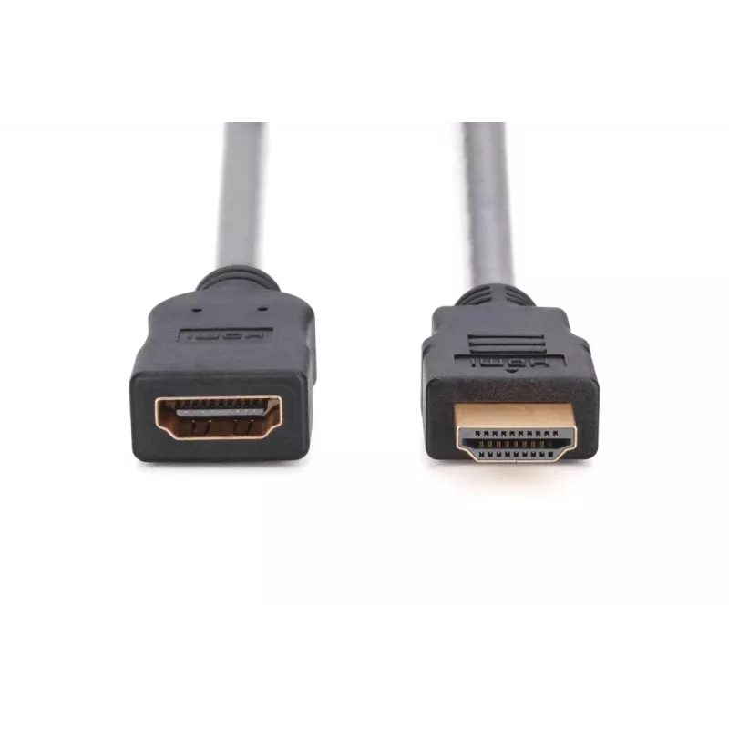 DIGITUS HDMI didelės spartos ilginimo laidas, tipas A M/F, 3 m su Ethernet, Ultra HD 24p, auksinė juoda