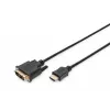 DIGITUS HDMI adapterio kabelis, tipas A-DVI(18+1) M/M, 3m Full HD juodas