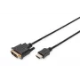 DIGITUS HDMI adapterio kabelis, tipas A-DVI(18+1) M/M, 3m Full HD juodas