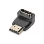 DIGITUS HDMI adapteris, A tipo, 90° kampu M/M, Ultra HD 60p, juodas auksas