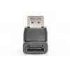 DIGITUS HDMI adapteris, A tipo, 90° kampu M/M, Ultra HD 60p, juodas auksas