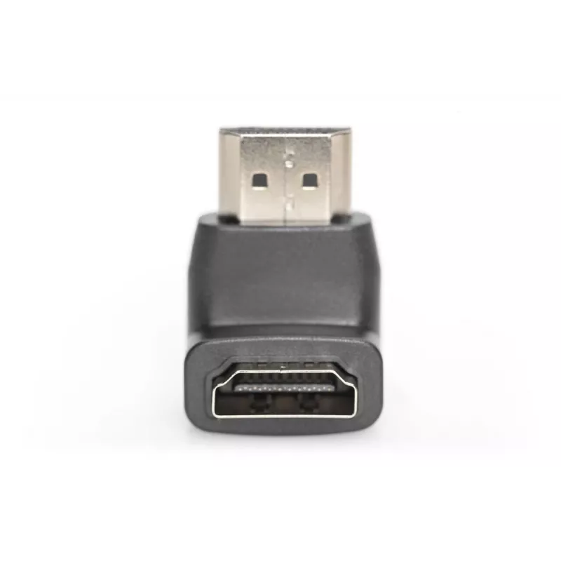 DIGITUS HDMI adapteris, A tipo, 90° kampu M/M, Ultra HD 60p, juodas auksas