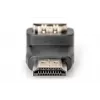 DIGITUS HDMI adapteris, A tipo, 90° kampu M/M, Ultra HD 60p, juodas auksas